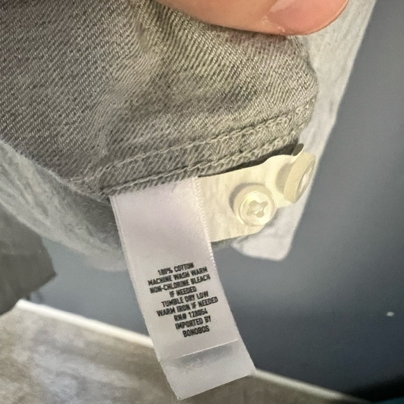 Bonobos Shirt Standard Fit Mens XL Long Gray Oxford Button Down Long Sleeve - Picture 3 of 5